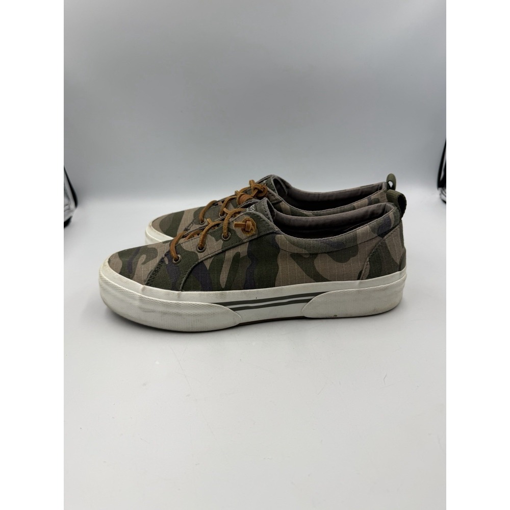 Sperry Crest Vibe Womens 10 Camo Canvas Sneakers Lace Up Casual Shoes Ripstop - Picture 3 of 8